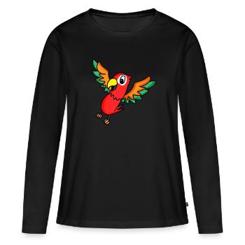 perroquet - T-shirt manches longues Premium bio Femme - noir - Devant - Julia (174cm)