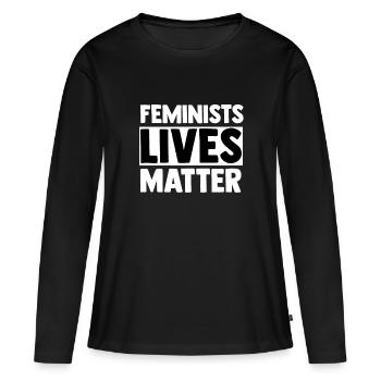 féminisme - T-shirt manches longues Premium bio Femme - noir - Devant - Julia (174cm)