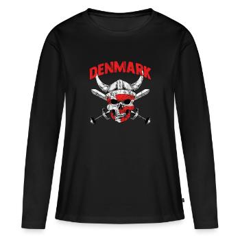 Dänemark Kopenhagen Skandinavien Danish Europa - Frauen Premium Bio Langarmshirt - Schwarz - Vorne - Julia (174cm)