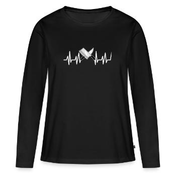 Metzger - Frauen Premium Bio Langarmshirt - Schwarz - Vorne - Julia (174cm)