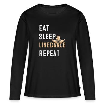 Linedance musique country western danse sport - T-shirt manches longues Premium bio Femme - noir - Devant - Julia (174cm)