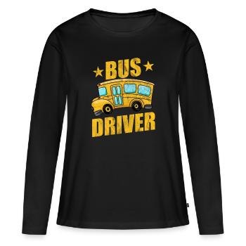 Bus - Frauen Premium Bio Langarmshirt - Schwarz - Vorne - Julia (174cm)
