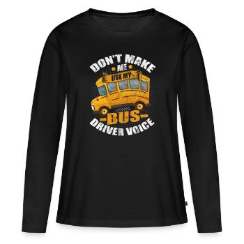 Bus - Frauen Premium Bio Langarmshirt - Schwarz - Vorne - Julia (174cm)