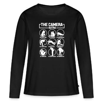 Fotograf - Frauen Premium Bio Langarmshirt - Schwarz - Vorne - Julia (174cm)