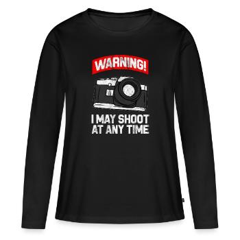 Fotograf - Frauen Premium Bio Langarmshirt - Schwarz - Vorne - Julia (174cm)