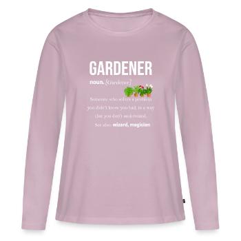gardener - Women's Premium Organic Long Sleeve Shirt - dusky pink - Front - Julia (174cm)