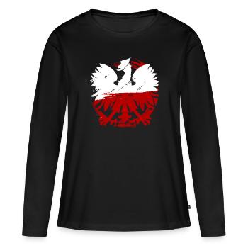 Pologne - T-shirt manches longues Premium bio Femme - noir - Devant - Julia (174cm)