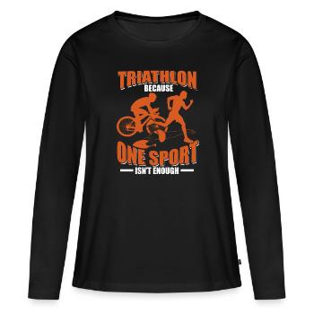 Triathlon - T-shirt manches longues Premium bio Femme - noir - Devant - Julia (174cm)
