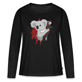Koala - Frauen Premium Bio Langarmshirt - Schwarz - Vorne - Julia (174cm)