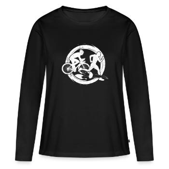 Triathlon - T-shirt manches longues Premium bio Femme - noir - Devant - Julia (174cm)
