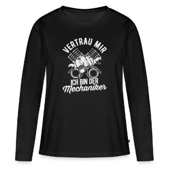 Mechaniker - Frauen Premium Bio Langarmshirt - Schwarz - Vorne - Julia (174cm)