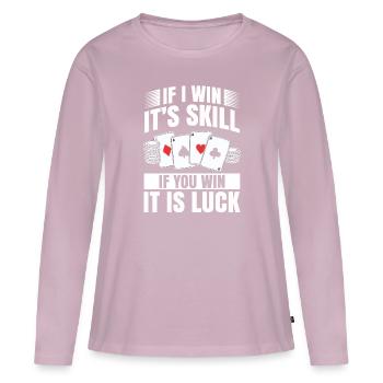 Poker - T-shirt manches longues Premium bio Femme - rose poudré - Devant - Julia (174cm)