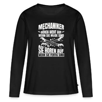 Mechaniker - Frauen Premium Bio Langarmshirt - Schwarz - Vorne - Julia (174cm)