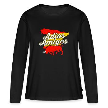 Spanien - Frauen Premium Bio Langarmshirt - Schwarz - Vorne - Julia (174cm)