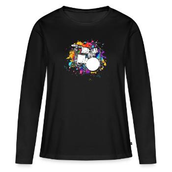 percussion - Women's Premium Organic Long Sleeve Shirt - black - Front - Julia (174cm)