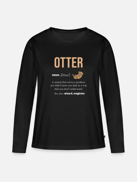 Otter - Frauen Premium Bio Langarmshirt - Schwarz