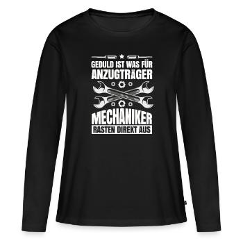 Mechaniker - Frauen Premium Bio Langarmshirt - Schwarz - Vorne - Julia (174cm)