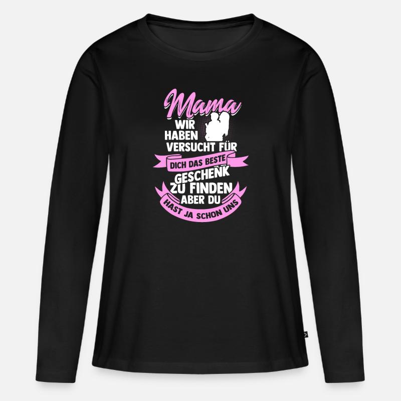 Muttertag - Frauen Premium Bio Langarmshirt - Schwarz
