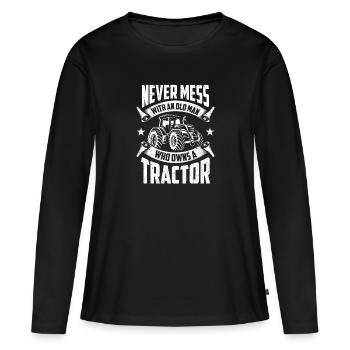 Tractor Trecker Farmer Gift Trekker Farmer - Women's Premium Organic Long Sleeve Shirt - black - Front - Julia (174cm)