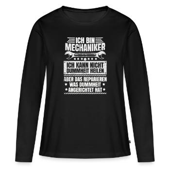 Mechaniker - Frauen Premium Bio Langarmshirt - Schwarz - Vorne - Julia (174cm)