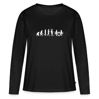 Poker - Frauen Premium Bio Langarmshirt - Schwarz - Vorne - Julia (174cm)