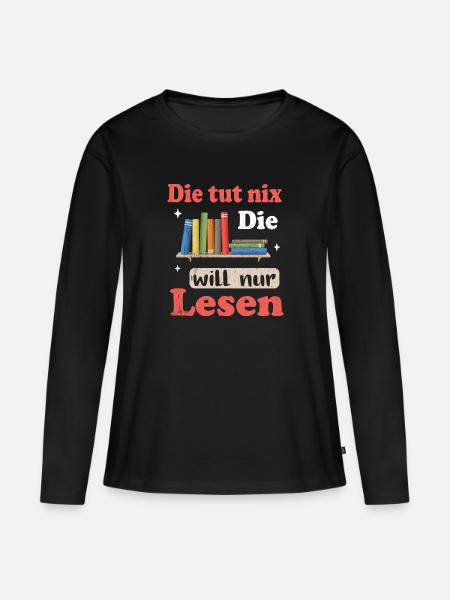 Buch - Frauen Premium Bio Langarmshirt - Schwarz