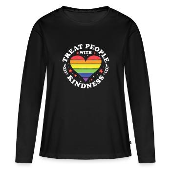 LGBT Gay Gay Pride CSD Lesbienne - T-shirt manches longues Premium bio Femme - noir - Devant - Julia (174cm)