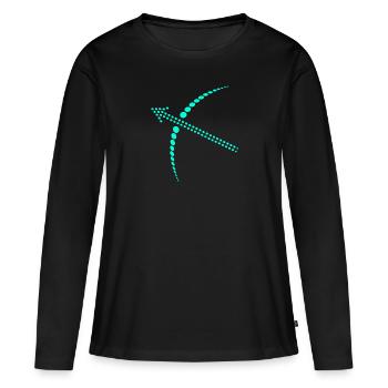Flèche et arc - T-shirt manches longues Premium bio Femme - noir - Devant - Julia (174cm)