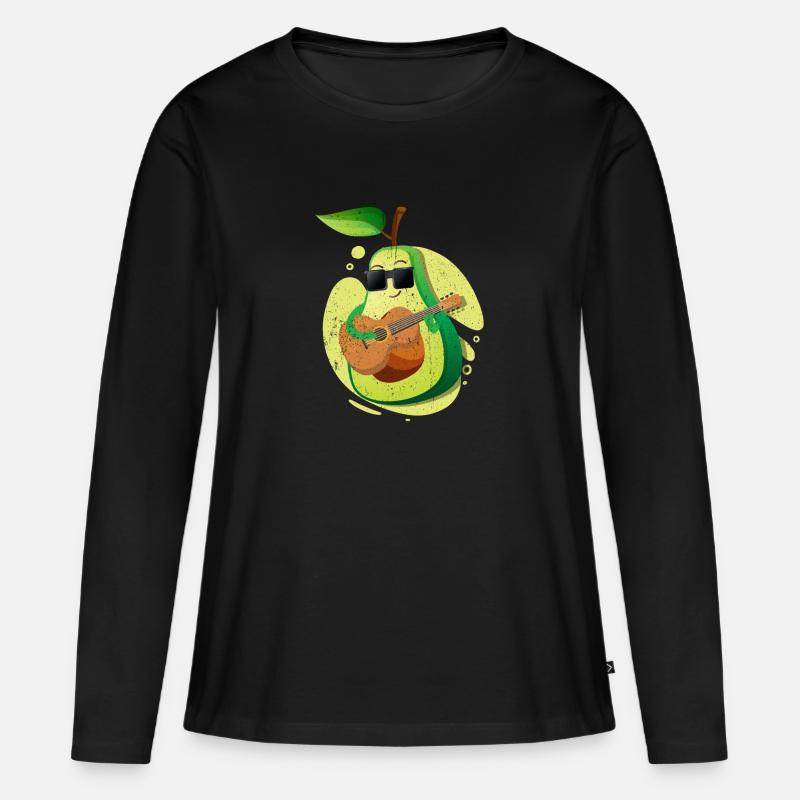 Avocado Geschenk Diät Gesund Keto Vegan Vegetarier - Frauen Premium Bio Langarmshirt - Schwarz