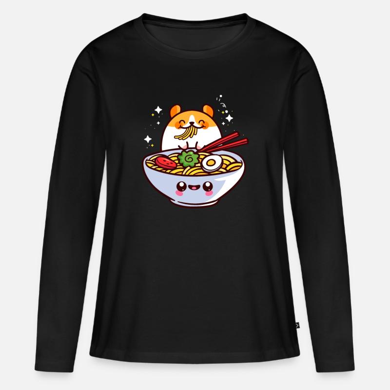Ramen - Frauen Premium Bio Langarmshirt - Schwarz