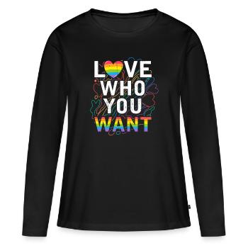 LGBT - T-shirt manches longues Premium bio Femme - noir - Devant - Julia (174cm)