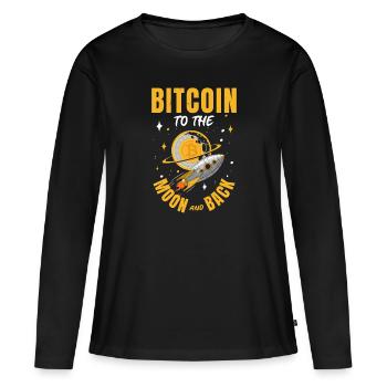Bitcoin - T-shirt manches longues Premium bio Femme - noir - Devant - Julia (174cm)