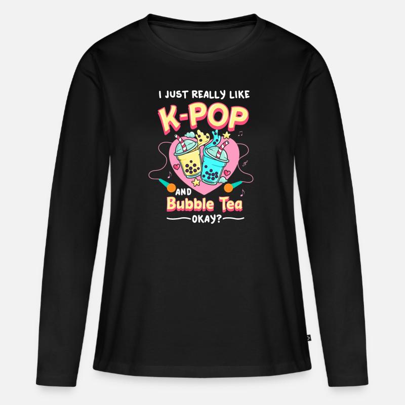 K-Pop - Frauen Premium Bio Langarmshirt - Schwarz