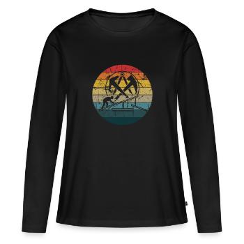 Couvreurs - T-shirt manches longues Premium bio Femme - noir - Devant - Julia (174cm)