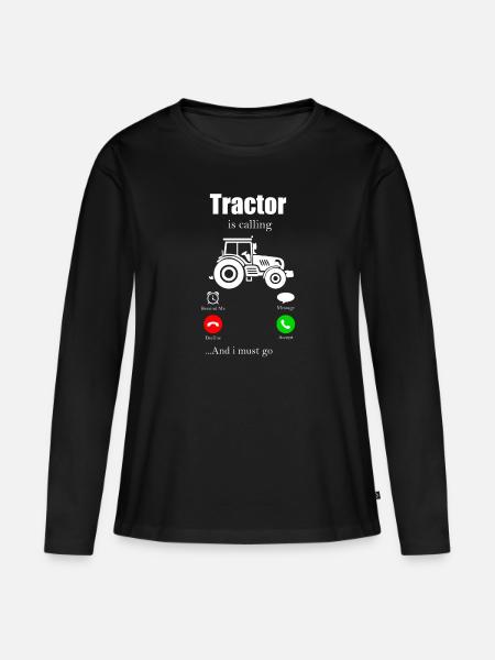 Traktor - Frauen Premium Bio Langarmshirt - Schwarz
