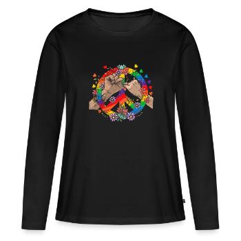 LGBT Tshirt Gay Transgenre Queer Homoehe - T-shirt manches longues Premium bio Femme - noir - Devant - Julia (174cm)