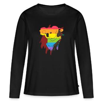LGBT Gay Gay Pride CSD Lesbienne - T-shirt manches longues Premium bio Femme - noir - Devant - Julia (174cm)