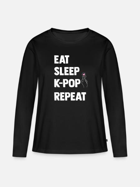 K-Pop - Frauen Premium Bio Langarmshirt - Schwarz