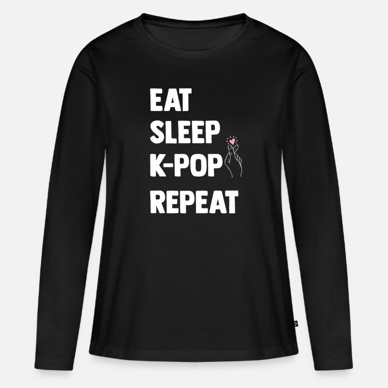 K-Pop - Frauen Premium Bio Langarmshirt - Schwarz
