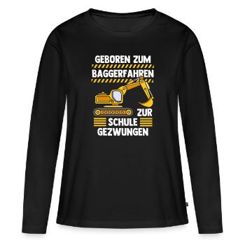 Bagger - Frauen Premium Bio Langarmshirt - Schwarz - Vorne - Julia (174cm)
