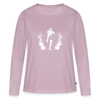 Muay Thai - Frauen Premium Bio Langarmshirt - Altrosa - Vorne - Julia (174cm)