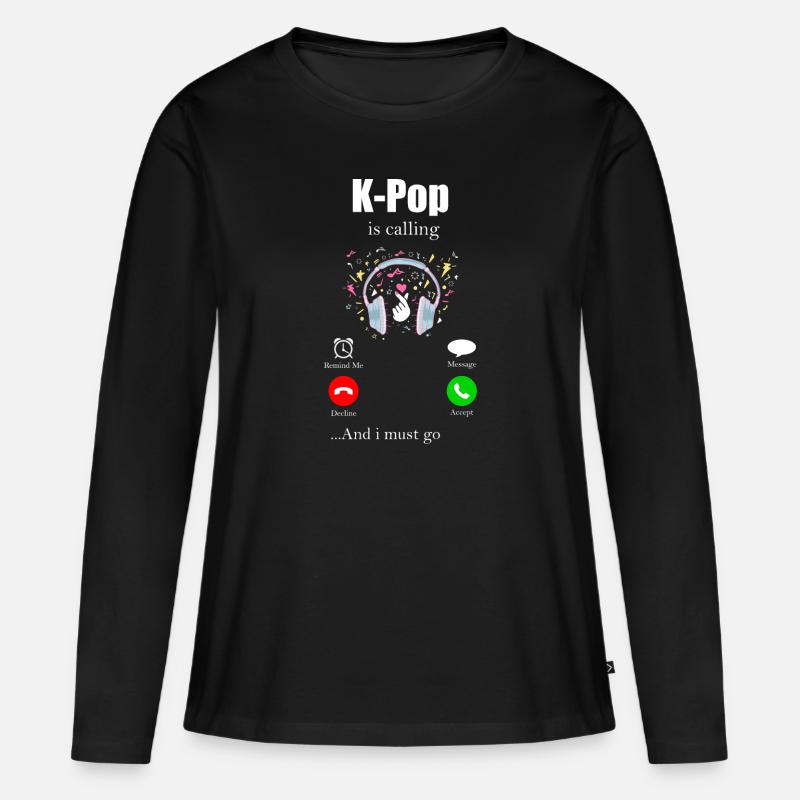 K-Pop - Frauen Premium Bio Langarmshirt - Schwarz