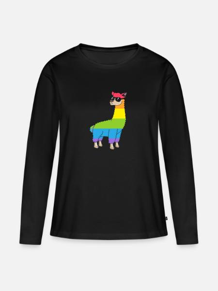 LGBT - Frauen Premium Bio Langarmshirt - Schwarz