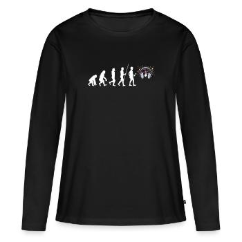 K-Pop - Frauen Premium Bio Langarmshirt - Schwarz - Vorne - Julia (174cm)