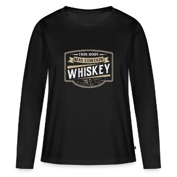 Whiskey - T-shirt manches longues Premium bio Femme - noir - Devant - Julia (174cm)