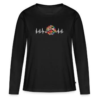 LGBT Gay Pride CSD Lesbienne Lesbienne Gay - T-shirt manches longues Premium bio Femme - noir - Devant - Julia (174cm)
