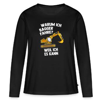 Bagger - Frauen Premium Bio Langarmshirt - Schwarz - Vorne - Julia (174cm)