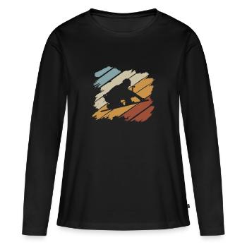 Couvreurs - T-shirt manches longues Premium bio Femme - noir - Devant - Julia (174cm)