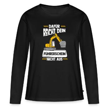 Bagger - Frauen Premium Bio Langarmshirt - Schwarz - Vorne - Julia (174cm)