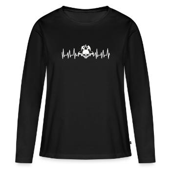 Couvreurs - T-shirt manches longues Premium bio Femme - noir - Devant - Julia (174cm)